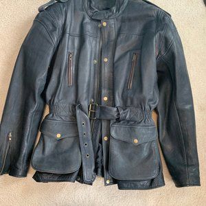 Vintage European Leather Motorcycle Jacket by Frank Thomas